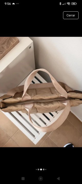Bolso con inscripciones Bimba y Lola Beige