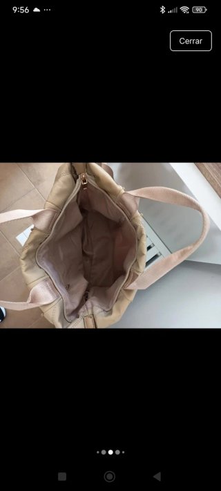 Bolso con inscripciones Bimba y Lola Beige