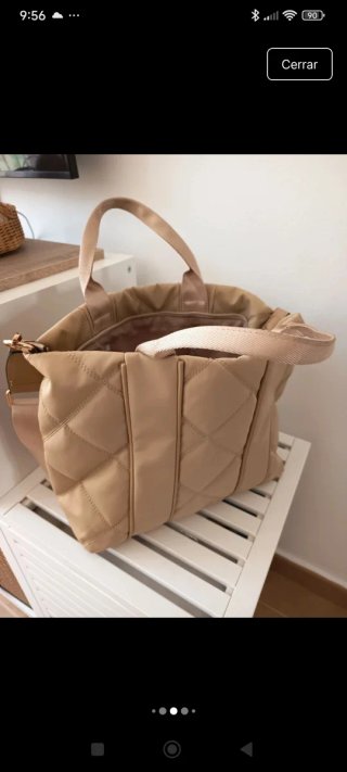 Bolso con inscripciones Bimba y Lola Beige