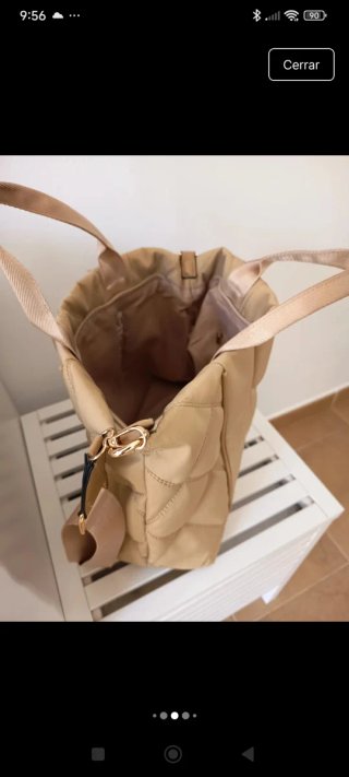 Bolso con inscripciones Bimba y Lola Beige