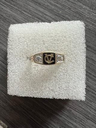 Anillo Oro 18K con Diamantes y Negro