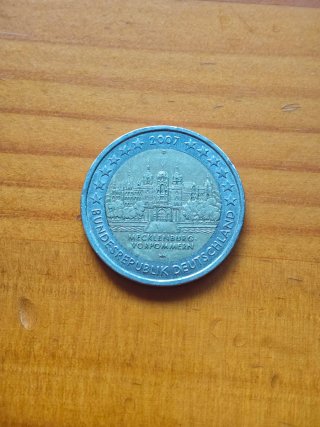 Moneda 2 euros Alemania 2007 Mecklenburg-Vorpommer