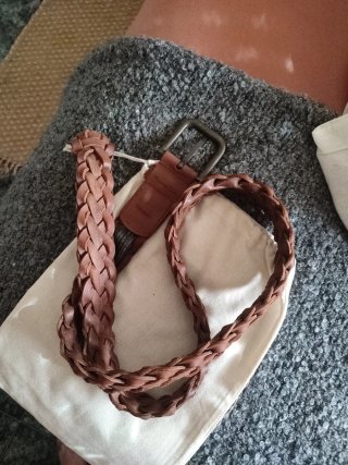 Cinturón Massimo Dutti trenzado marrón
