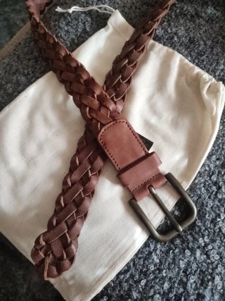 Cinturón Massimo Dutti trenzado marrón