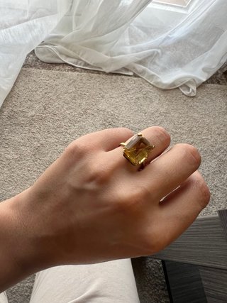 Anillo Oro 18K Citrino Rectangular 5gr