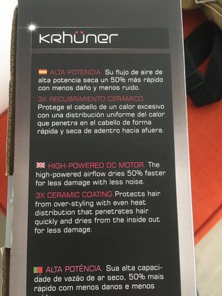 Secador de pelo Krhüner sin usar en caja