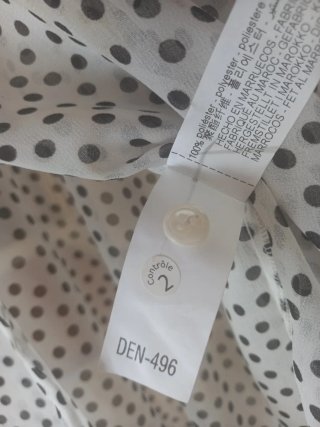 Blusa Zara lunares gris y blanca