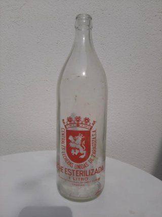 Botella Antigua Leche Centrales Unidas Zaragoza