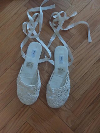 Bailarinas Etam ganchillo blancas