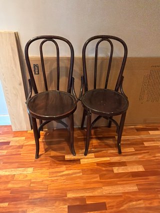 Juego de 2 Sillas de Madera Antiguas
