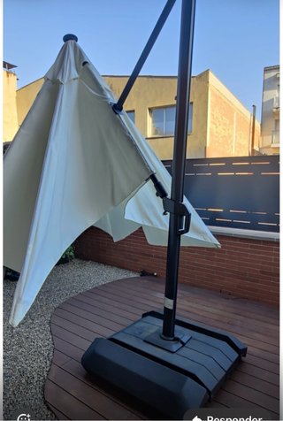 Parasol Naterial Sonora II LED Beige/Marrón