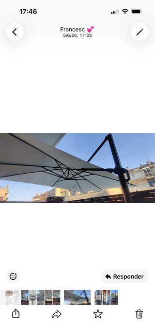 Parasol Naterial Sonora II LED Beige/Marrón