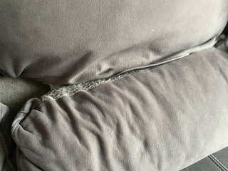 Sofá gris de tela