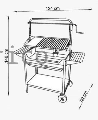 Barbacoa Premium Acero Inoxidable 140x50x124 cm TROIA CX BR - Orework