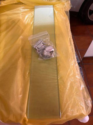 Conjunto mueble baño cristal y metal