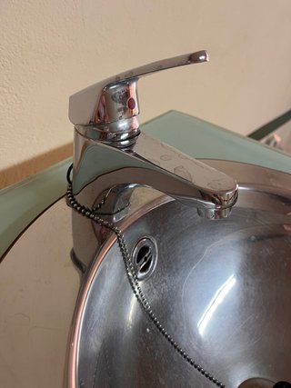 Conjunto mueble baño cristal y metal