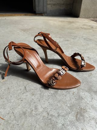 Sandali Sergio Rossi marrone con decorazioni
