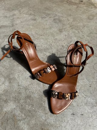 Sandali Sergio Rossi marrone con decorazioni