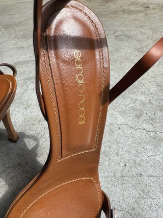 Sandali Sergio Rossi marrone con decorazioni