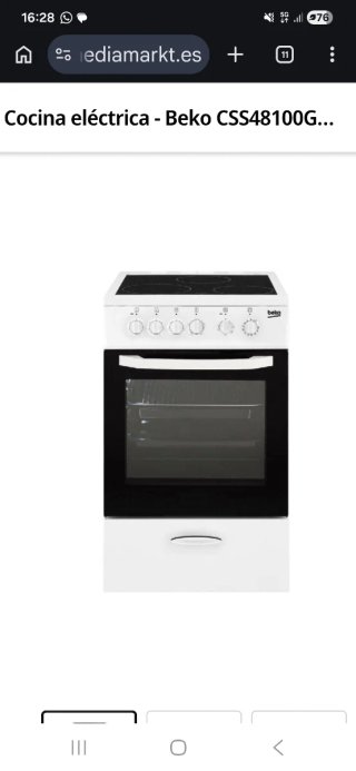 Cocina Vitrocerámica Beko CSS48100G (Maspalomas)