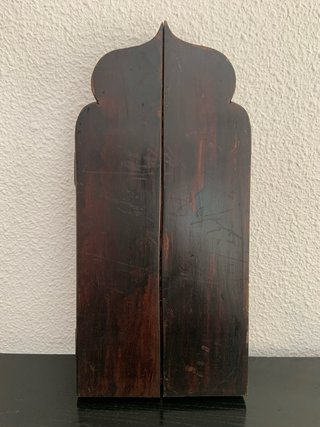 Tríptico religioso madera vintage