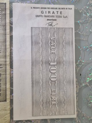 Banconota 1000 Lire e Assegno Vintage