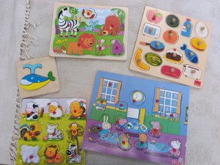 Lote 5 Puzzles Madera Infantiles