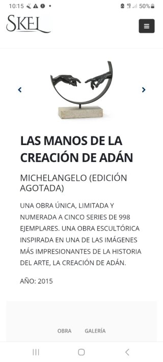 Escultura "Las Manos de la creacion de Adan"