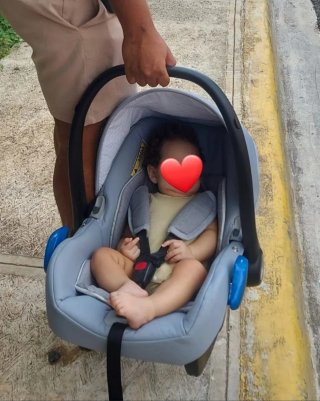 Carro de bebé y sillita gris