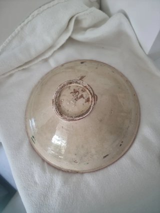 Lebrillo cerámica verde/marrón Nijar ppios SXX