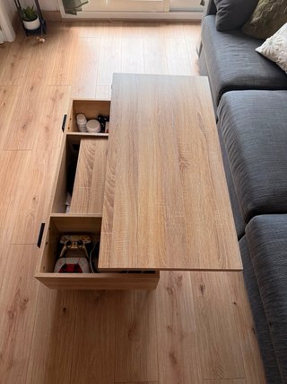 Mesa de centro elevable madera