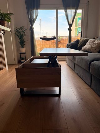 Mesa de centro elevable madera