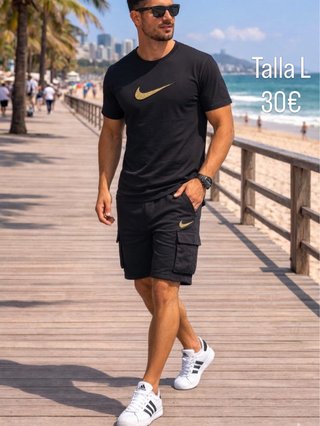 Conjunto Nike Talla L Negro/Dorado