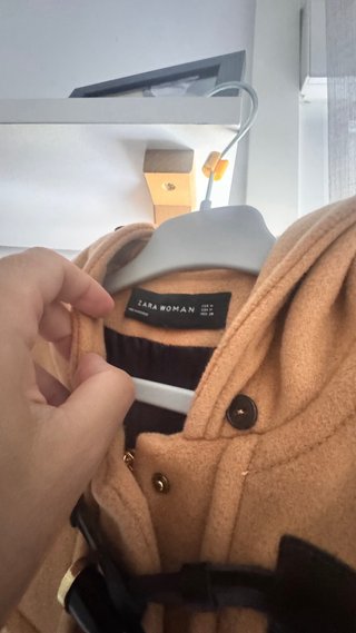 Abrigo Zara Camel con Capucha Talla M