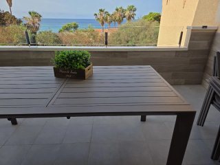 Mesa extensible de jardín metal  en color gris