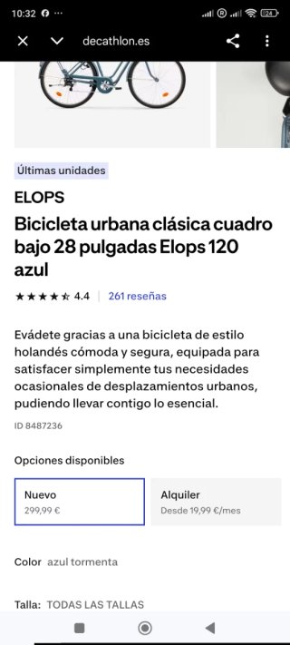 Bici Elops 120 azul