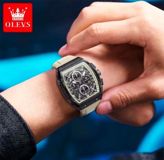 Reloj Olevs Hombre Negro Beige