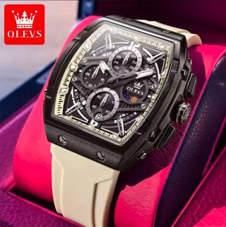 Reloj Olevs Hombre Negro Beige