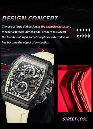 Reloj Olevs Hombre Negro Beige