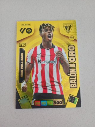 Nico Williams y Bastoni Balón de Oro Panini