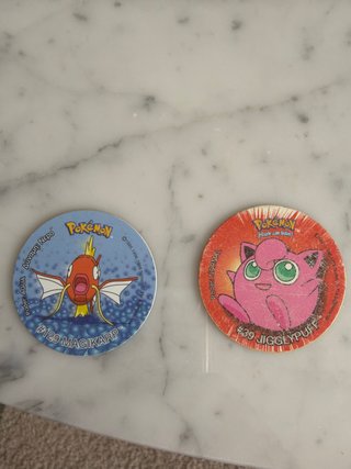 Tazos Pokémon Magikarp y Jigglypuff