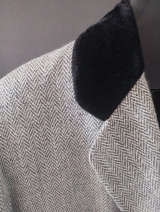 Chaqueta americana tweed gris y negra