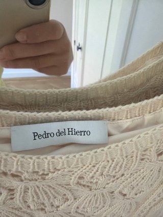 Vestido de punto largo beige