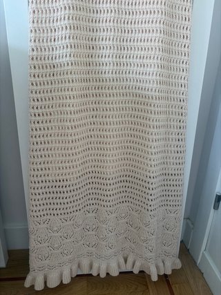 Vestido de punto largo beige