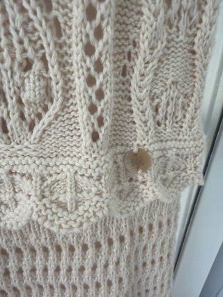 Vestido de punto largo beige