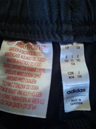Pantalón corto Adidas niño T11-12 negro