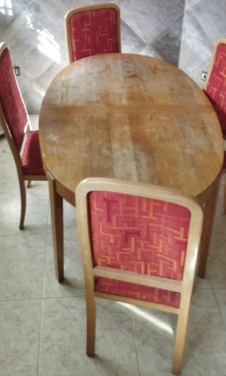Mesa Comedor Extensible Madera y Tela
