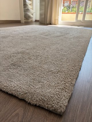 Alfombra pelo corto, beige, 135x195