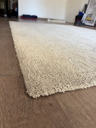 Alfombra pelo corto, beige, 135x195