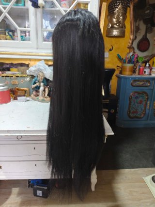 Peluca Sintética Negra 75cm